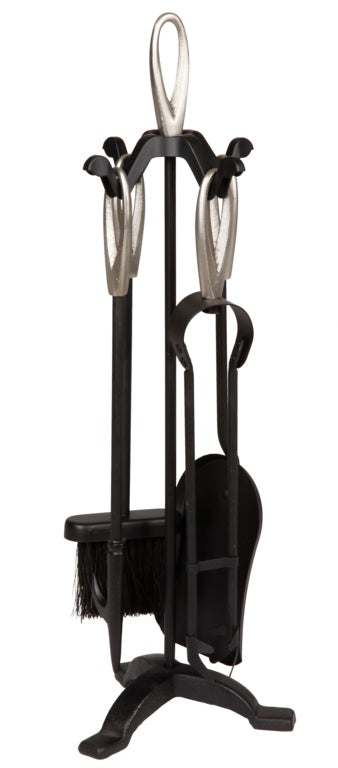 Hearth & Home Black Companion Set With Pewter Handles 5 Piece