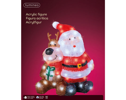 Lumineo 80 LED Santa 40cm Cool White