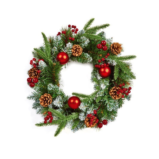 Premier Red Decorative Wreath 40cm