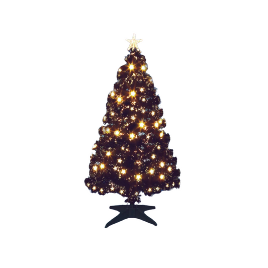 Premier Fibre Optic Tree Black with Warm White LEDs 1.8m